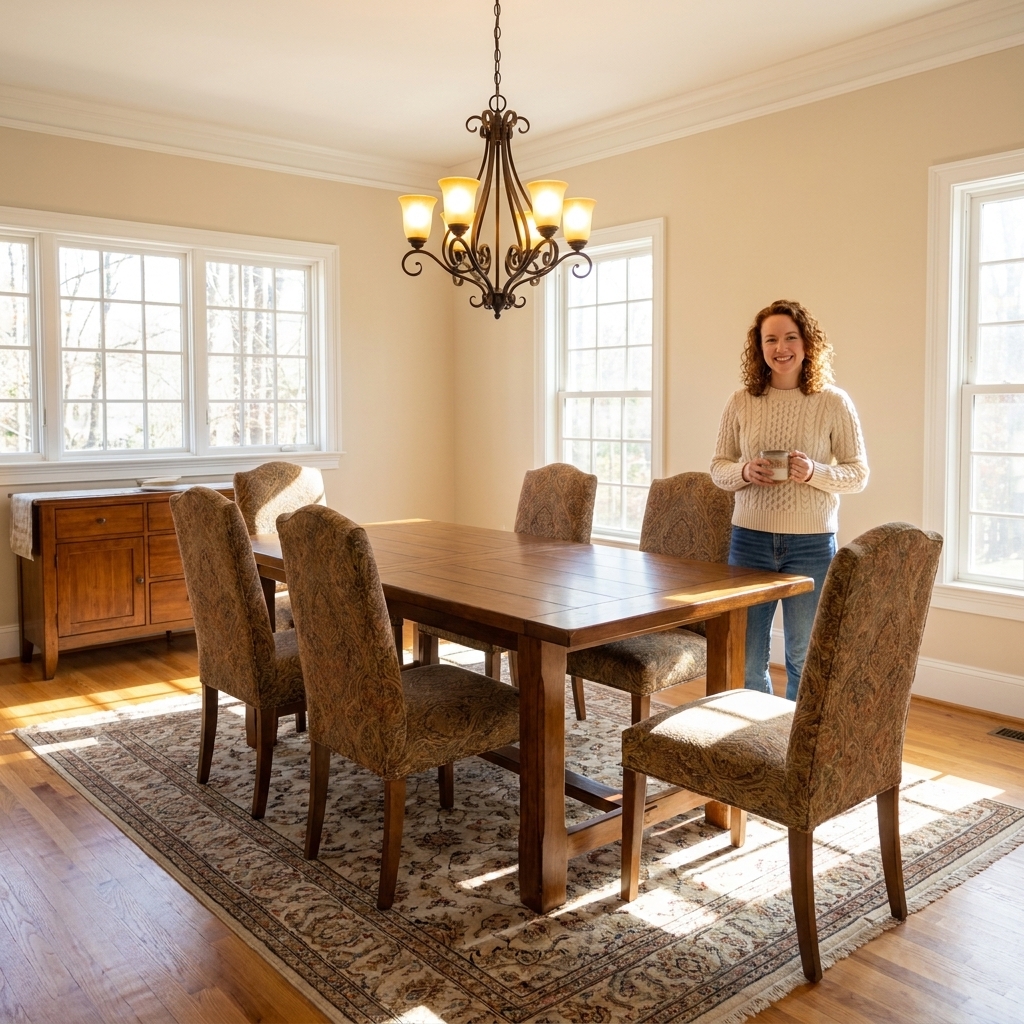 Dining Room Proportions: Rug, Chandelier, and Table Size